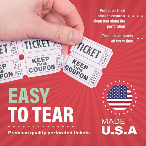 تذاكر يانصيب 50/50 لفة مزدوجة - صندوق كبير من 8 ألوان - 2000 تذكرة لكل لفة - بذرة سهلة التمزيق لمعلومات الاتصال - لفة تذاكر طبل السحب للمشروبات والكرنفال والمزاد الصيني والأحداث in Kuwait