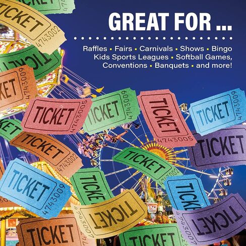 تذاكر يانصيب 50/50 لفة مزدوجة - صندوق كبير من 8 ألوان - 2000 تذكرة لكل لفة - بذرة سهلة التمزيق لمعلومات الاتصال - لفة تذاكر طبل السحب للمشروبات والكرنفال والمزاد الصيني والأحداث in Kuwait