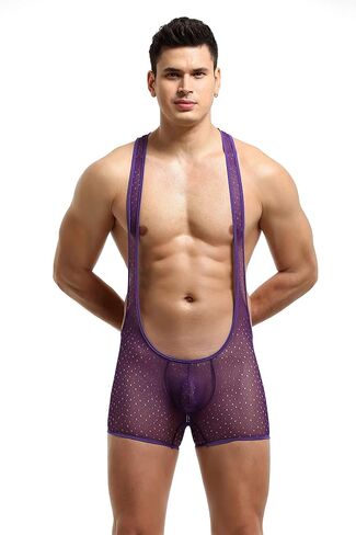 Swbreety Men's Mesh Wrestling Singlet Bodysuit Athletic Supporters Wrestling Leotard in Saudi Arabia