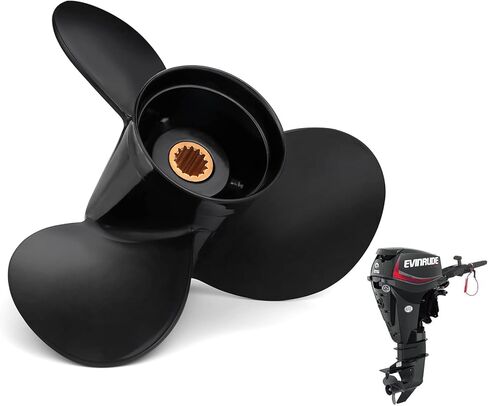 VQPROPs OEM الألومنيوم قارب Propeller10 1/4x15 صالح BRP Johnson Evinrude OMC Stern Drive 15-35 HP 14 Spline الأسنان الدعامة أجزاء رقم 763486، RH in Kuwait