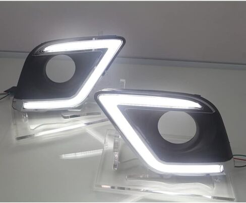 إطار مصباح الضباب الأمامي للقيادة الأمامية من Dreamseek LED DRL لسيارة Toyota Hilux Revo 2015 2016 أضواء النهار الجري مع إشارة الانعطاف in Saudi Arabia