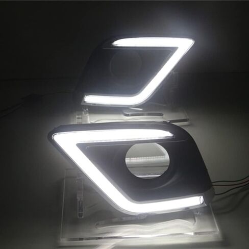إطار مصباح الضباب الأمامي للقيادة الأمامية من Dreamseek LED DRL لسيارة Toyota Hilux Revo 2015 2016 أضواء النهار الجري مع إشارة الانعطاف in Saudi Arabia