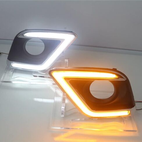 إطار مصباح الضباب الأمامي للقيادة الأمامية من Dreamseek LED DRL لسيارة Toyota Hilux Revo 2015 2016 أضواء النهار الجري مع إشارة الانعطاف in Saudi Arabia