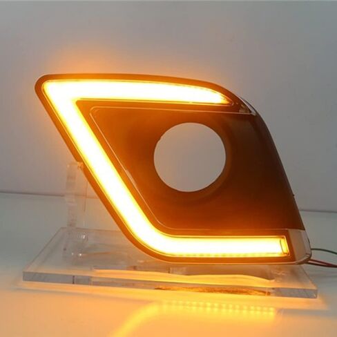 إطار مصباح الضباب الأمامي للقيادة الأمامية من Dreamseek LED DRL لسيارة Toyota Hilux Revo 2015 2016 أضواء النهار الجري مع إشارة الانعطاف in Saudi Arabia