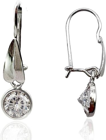 MARGHERITA Sterling Silver Dangle Earrings, Water Resistant, Rhodium Plated with White Gold Finish in Saudi Arabia