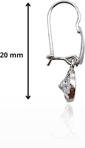 MARGHERITA Sterling Silver Dangle Earrings, Water Resistant, Rhodium Plated with White Gold Finish in Saudi Arabia