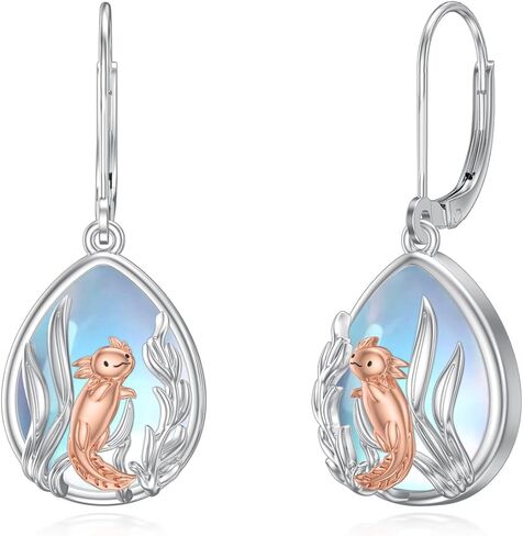 PELOVNY Abalone/Turquoise/Axolotl/Bee/Dragonfly Earrings S925 Sterling Silver Teardrop Dangle Earrings Hypoallergenic Teardrop Jewelry for Women Mothers Day Birthday Christmas Gifts in Saudi Arabia