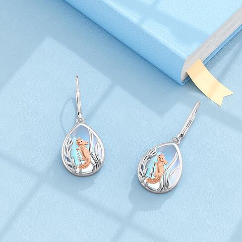 PELOVNY Abalone/Turquoise/Axolotl/Bee/Dragonfly Earrings S925 Sterling Silver Teardrop Dangle Earrings Hypoallergenic Teardrop Jewelry for Women Mothers Day Birthday Christmas Gifts in Saudi Arabia