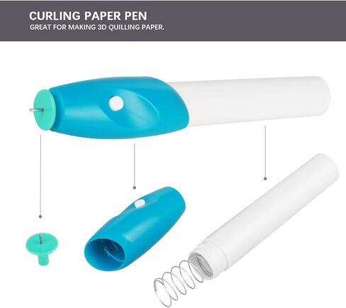 Paper Quilling Pen, Electric DIY Slotted Paper Crafts Quilling Tool Origami Winder Steel Curling Pen Electric Quilling Tool Pen Tools and Supplies Battery in Saudi Arabia