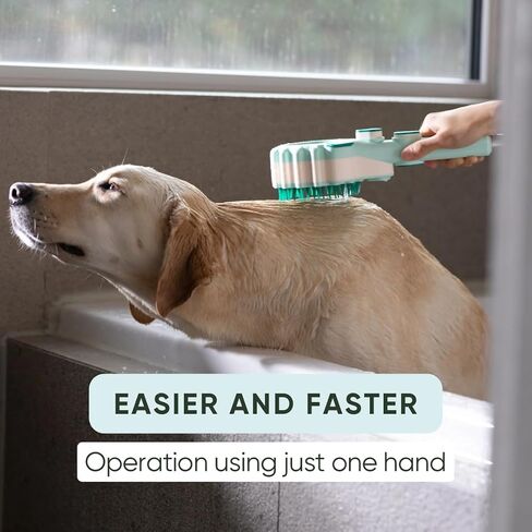 Forlina Multi-Functional Dog Shower Attachment | One-Handed Operation Dog Bath Supplies | Dog Shampoo Brush With Low Joint Stress | Easy To Install Dog Bath Brush With Soap Dispenser (Small) in Saudi Arabia