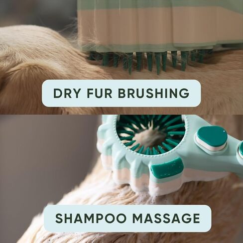 Forlina Multi-Functional Dog Shower Attachment | One-Handed Operation Dog Bath Supplies | Dog Shampoo Brush With Low Joint Stress | Easy To Install Dog Bath Brush With Soap Dispenser (Small) in Saudi Arabia