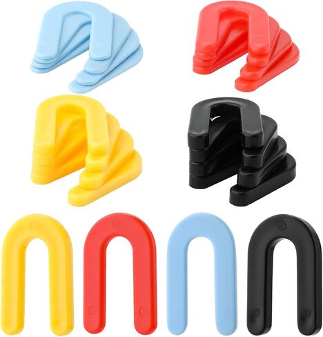 100pcs Plastic Shims, Horseshoe Shim Spacers U Shims Spacers Plastic Shims for Leveling Black 1/4", Yellow 3/16", Red 1/8", Blue 1/16" in Saudi Arabia
