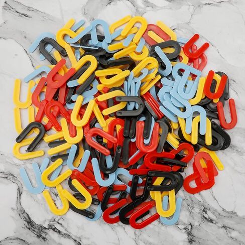 100pcs Plastic Shims, Horseshoe Shim Spacers U Shims Spacers Plastic Shims for Leveling Black 1/4", Yellow 3/16", Red 1/8", Blue 1/16" in Saudi Arabia