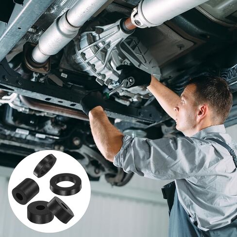 HARFINGTON 8pcs Rubber Spacer 1 Inch OD 0.4 Inch ID 0.6 Inch Thick Neoprene Round Anti Vibration Isolation Pads Isolator Rubber Washers Bushings for Home Cars Boat Accessories, Black in Saudi Arabia