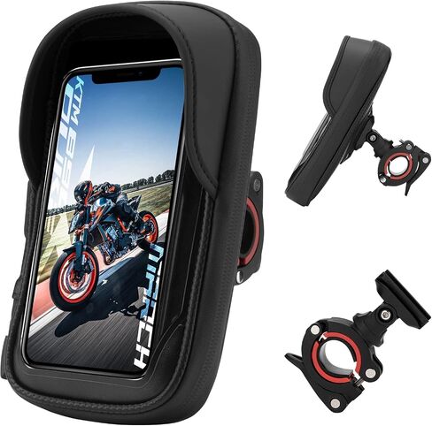 ROCKBROS Motorcycle Phone Mount Motorcycle Waterproof Handlebar Phone Bag Motorcycle Phone Pouch Cell Phone Case Compatible with iPhone 11/12 Pro XR XS Max 7 8 Plus Phones Below 6.8" in Saudi Arabia