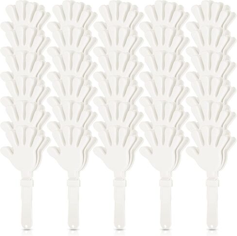30 Pcs Hand Clappers Noisemakers 7.5 Inch Plastic Party Clappers for Fiesta Birthday Party Supplies Carnival Prize Football Sport Game Accessories Favor (Black, Red) in Saudi Arabia