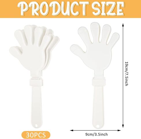 30 Pcs Hand Clappers Noisemakers 7.5 Inch Plastic Party Clappers for Fiesta Birthday Party Supplies Carnival Prize Football Sport Game Accessories Favor (Black, Red) in Saudi Arabia