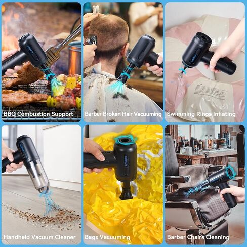 Compressed Air Duster Keyboard Cleaner, Electric Air Duster Air Blower Mini Car Vacuum Cordless for Computer PC Laptop Electric Devices Deep Cleaning, Replaces Compressed Air Can, Rechargeable, Black in Saudi Arabia