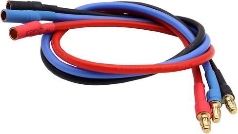 Treehobby 3PCS 3.5mm Banana Gold Bullet Connector Extension Cable for RC Brushless Motor ESC Extension Cable Wire RC Car Boat Parts (16AWG 30CM) in Saudi Arabia