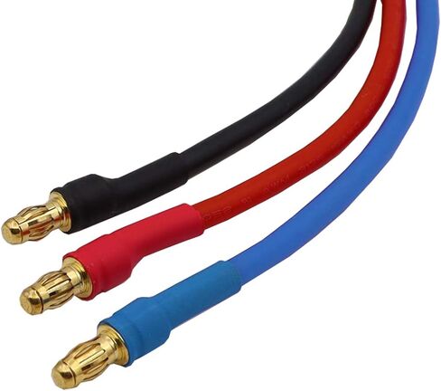 Treehobby 3PCS 3.5mm Banana Gold Bullet Connector Extension Cable for RC Brushless Motor ESC Extension Cable Wire RC Car Boat Parts (16AWG 30CM) in Saudi Arabia