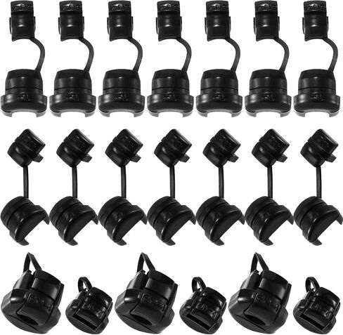 CustomyLife 40pcs Round Strain Relief Cord Connector, Nylon Insulation Cable Bush Grommet, Electric Cable Protector Buckle for Electrified Railways Power Network Wire -Black in Saudi Arabia