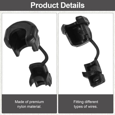CustomyLife 40pcs Round Strain Relief Cord Connector, Nylon Insulation Cable Bush Grommet, Electric Cable Protector Buckle for Electrified Railways Power Network Wire -Black in Saudi Arabia