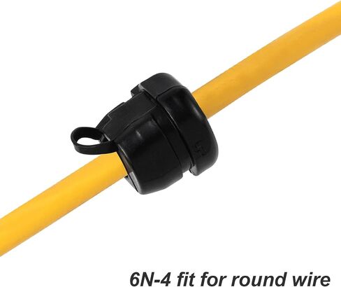 CustomyLife 40pcs Round Strain Relief Cord Connector, Nylon Insulation Cable Bush Grommet, Electric Cable Protector Buckle for Electrified Railways Power Network Wire -Black in Saudi Arabia