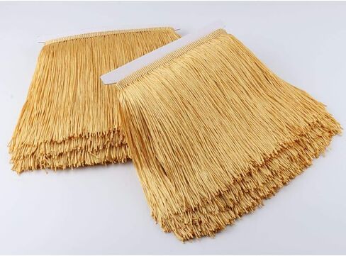 Heartwish268 شرابة من ألياف البوليستر من الدانتيل مقاس 8 بوصات (″) واسعة بطول 10 ياردات لإكسسوارات الملابس وفستان الزفاف اللاتيني وديكور غطاء المصباح DIY باللون الأبيض in Kuwait