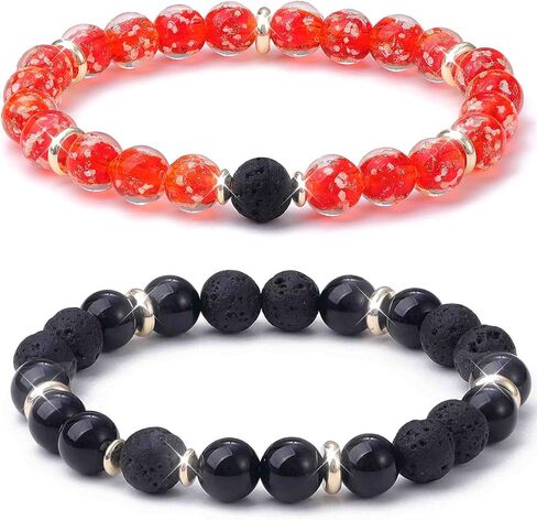 Stress Relief Spiritual Anxiety Meditation Relaxation Mindfulness Chakra Healing Crystals Essential Oil Glow Bracelets Gifts for Teen Girls Women (8mm, Fruit green lava bracelet) in Saudi Arabia