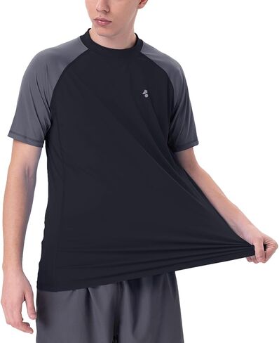 Mens Sun Protection Shirt Rash Guard Real UPF 50+ UV SPF Cooling Fishing Lightweight Short Sleeve Shirt Plus Size Cool Tech in Saudi Arabia