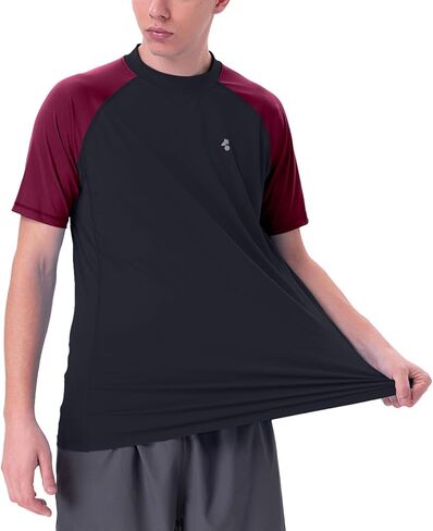 Mens Sun Protection Shirt Rash Guard Real UPF 50+ UV SPF Cooling Fishing Lightweight Short Sleeve Shirt Plus Size Cool Tech in Saudi Arabia