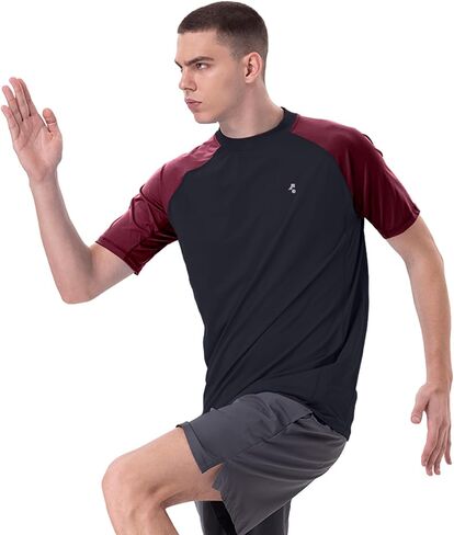 Mens Sun Protection Shirt Rash Guard Real UPF 50+ UV SPF Cooling Fishing Lightweight Short Sleeve Shirt Plus Size Cool Tech in Saudi Arabia