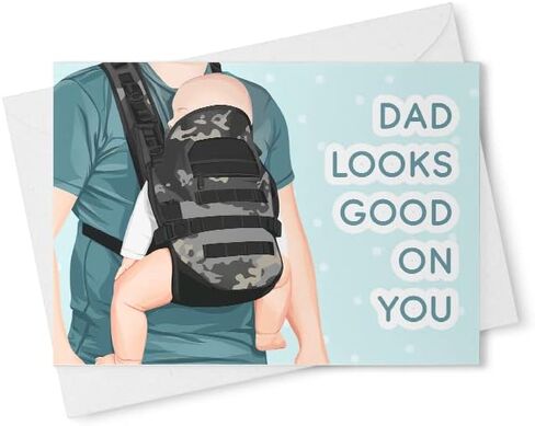First Fathers Day Card - Card For New Dad - New Dad Congratulations Card - Baby Daddy Card - Dad Looks Good On You Father's Day [00315] in Saudi Arabia