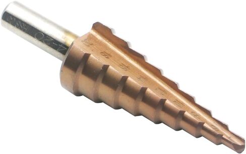 M35 Cobalt Step Drill Bit - Multifunctional Titanium-Plated HSS Cone Drill Bit, 15 Sizes 4-32mm, for Sheet Metal Drilling and Cutting, Stainless Steel, Metal Fabrication DIY Electrician (4-32mm) in Kuwait