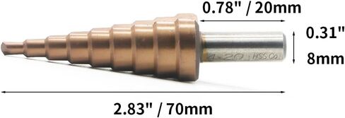 M35 Cobalt Step Drill Bit - Multifunctional Titanium-Plated HSS Cone Drill Bit, 15 Sizes 4-32mm, for Sheet Metal Drilling and Cutting, Stainless Steel, Metal Fabrication DIY Electrician (4-32mm) in Kuwait