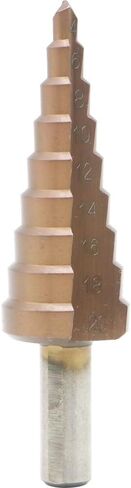 M35 Cobalt Step Drill Bit - Multifunctional Titanium-Plated HSS Cone Drill Bit, 15 Sizes 4-32mm, for Sheet Metal Drilling and Cutting, Stainless Steel, Metal Fabrication DIY Electrician (4-32mm) in Kuwait