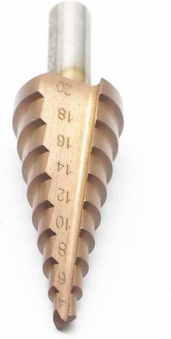 M35 Cobalt Step Drill Bit - Multifunctional Titanium-Plated HSS Cone Drill Bit, 15 Sizes 4-32mm, for Sheet Metal Drilling and Cutting, Stainless Steel, Metal Fabrication DIY Electrician (4-32mm) in Kuwait