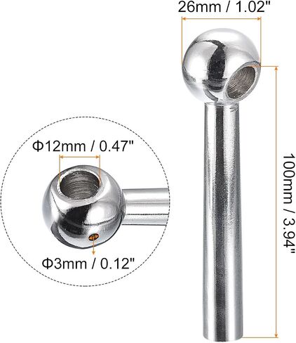 uxcell Milling Machine Ball Table Handle, 1Pcs 16mm/0.63" Inner Hole Diameter, 125mm/4.92" Length Ball Crank Table Handle Revolving Handle Replacement Parts for Industry Accessory in Saudi Arabia