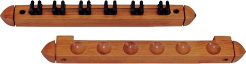 Action Standard 6 Pool Cue Stained Wood Wall Rack with Clips in Saudi Arabia
