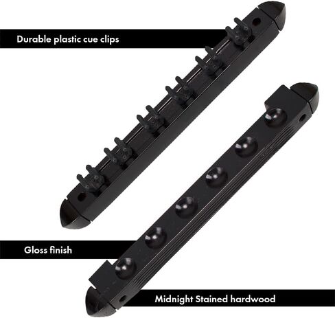 Action Standard 6 Pool Cue Stained Wood Wall Rack with Clips in Saudi Arabia