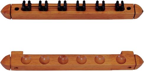 Action Standard 6 Pool Cue Stained Wood Wall Rack with Clips in Saudi Arabia