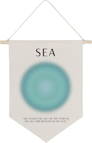 QODUNG Positive Aura Aesthetic Canvas Banner,Sea Minimalist Wall Decor,Abstract Aura Mind Body Canvas Hanging Pennant Flag Banner for Home Bedroom in Saudi Arabia