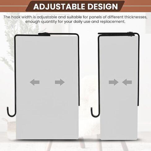 8Pcs Adjustable Cubicle Hangers, Universal Iron Partition Hanger Set, Cubicle Hooks with Screwdriver, Over The Door Mirror Hook, Fit 1.25-3.5 Inch Thick Wall Panels for Office Whiteboard(Black) in Saudi Arabia