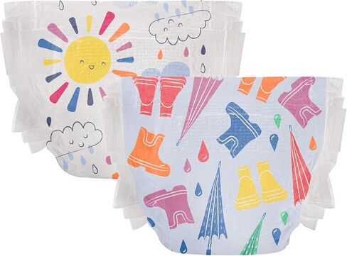 شركة صادقة حفاضات نظيفة واعية | نباتي ومستدام | مطبوعات طبعة محدودة | صندوق النادي، الحجم 2 (12-18 رطلاً)، 72 قطعة in Kuwait