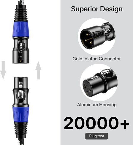 EBXYA XLR Cable 10ft 4 Packs, Braided XLR Male to Female Balanced Microphone Cable, Gold Plated 3-Pin XLR Mic Cable, XLR Speaker Cable for Mixer, Amplifiers, Record in Kuwait
