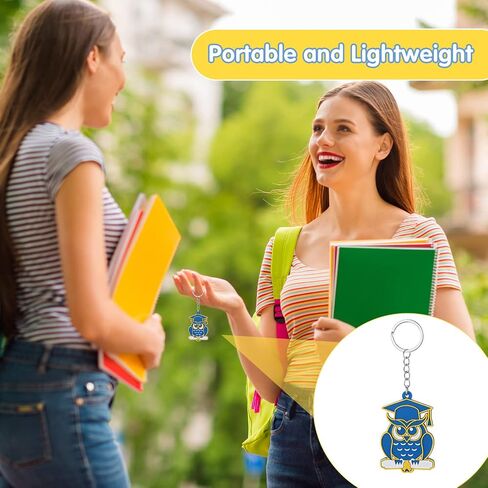 Sureio 30 Pcs Class of 2024 Graduation Keychains Gifts for 6 Designs Rubber Inspirational 2024 Grad Gifts Class of 2024 Decorations(Blue and Gold) in Saudi Arabia