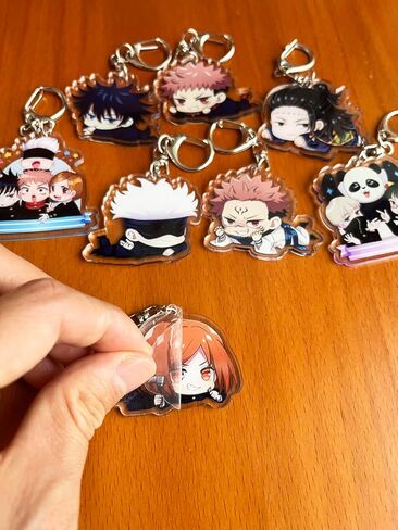 SanCak 8 قطعة سلسلة مفاتيح Fushiguro Megumi Itadori Yuuji Kugisaki Nobara Gojou Satoru سلاسل المفاتيح أنيمي معلقة Keyrings in Kuwait