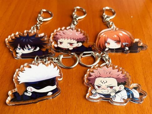 SanCak 8 قطعة سلسلة مفاتيح Fushiguro Megumi Itadori Yuuji Kugisaki Nobara Gojou Satoru سلاسل المفاتيح أنيمي معلقة Keyrings in Kuwait
