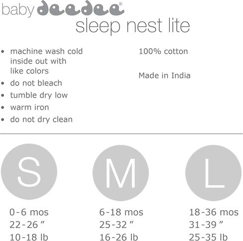baby deedee Wearable Blanket Baby and Newborn, Baby Sleeping Bag, Sleeping Sack, Sleep Nest Lite, Heather Gray Navy, Small (0-6 Months) in Saudi Arabia