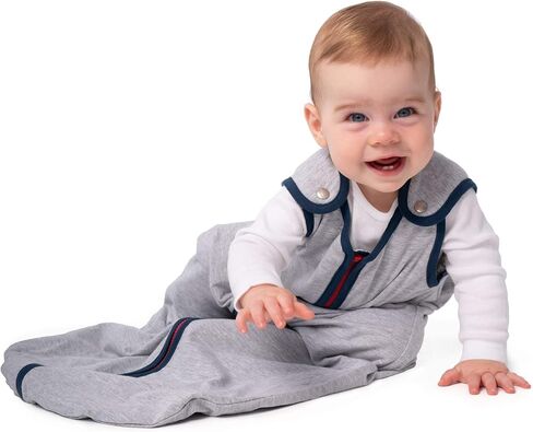 baby deedee Wearable Blanket Baby and Newborn, Baby Sleeping Bag, Sleeping Sack, Sleep Nest Lite, Heather Gray Navy, Small (0-6 Months) in Saudi Arabia